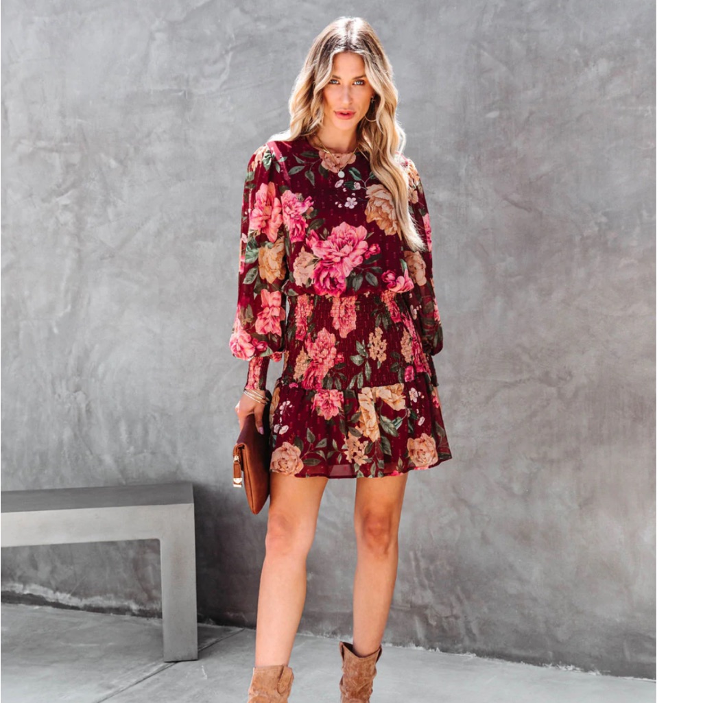 Nwt Vici Short And Sweet Mocked Floral Dress